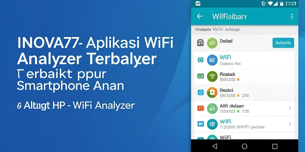 Screenshot utama INOVA77 menampilkan antarmuka aplikasi WiFi Analyzer yang informatif.