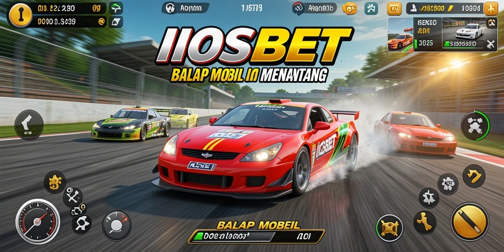 Tampilan antarmuka <strong>IOSBET</strong> saat balapan yang dinamis dan penuh aksi.