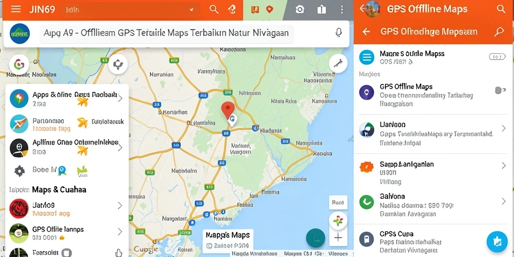 Tampilan antarmuka JIN69 yang intuitif untuk navigasi offline.