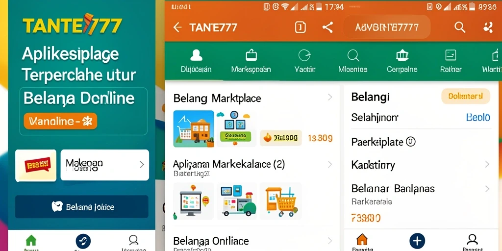 Antarmuka aplikasi TANTE777 yang memudahkan pengguna dalam berbelanja.